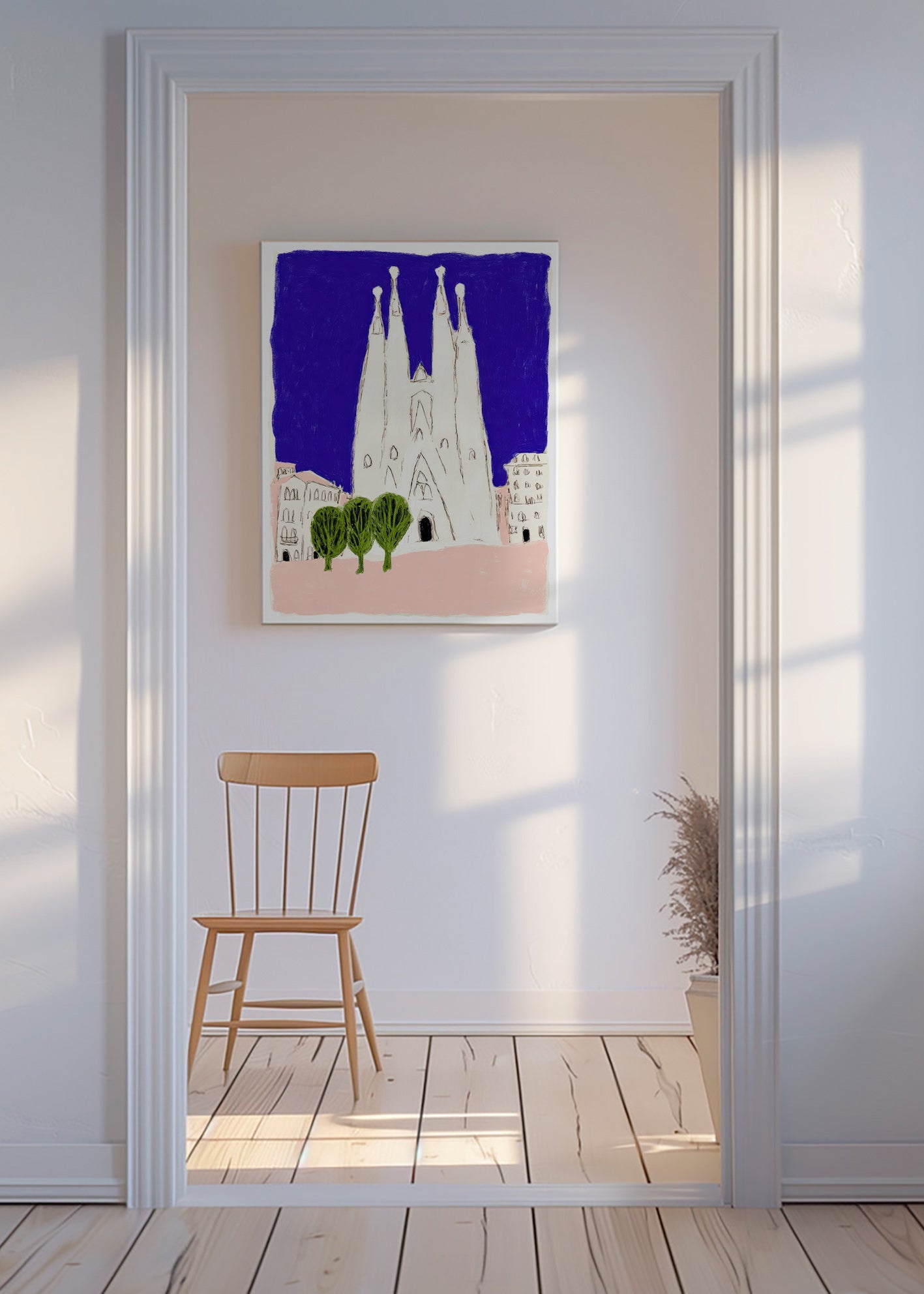 Keuken kunst Sagrada Familia nachtelijke schets