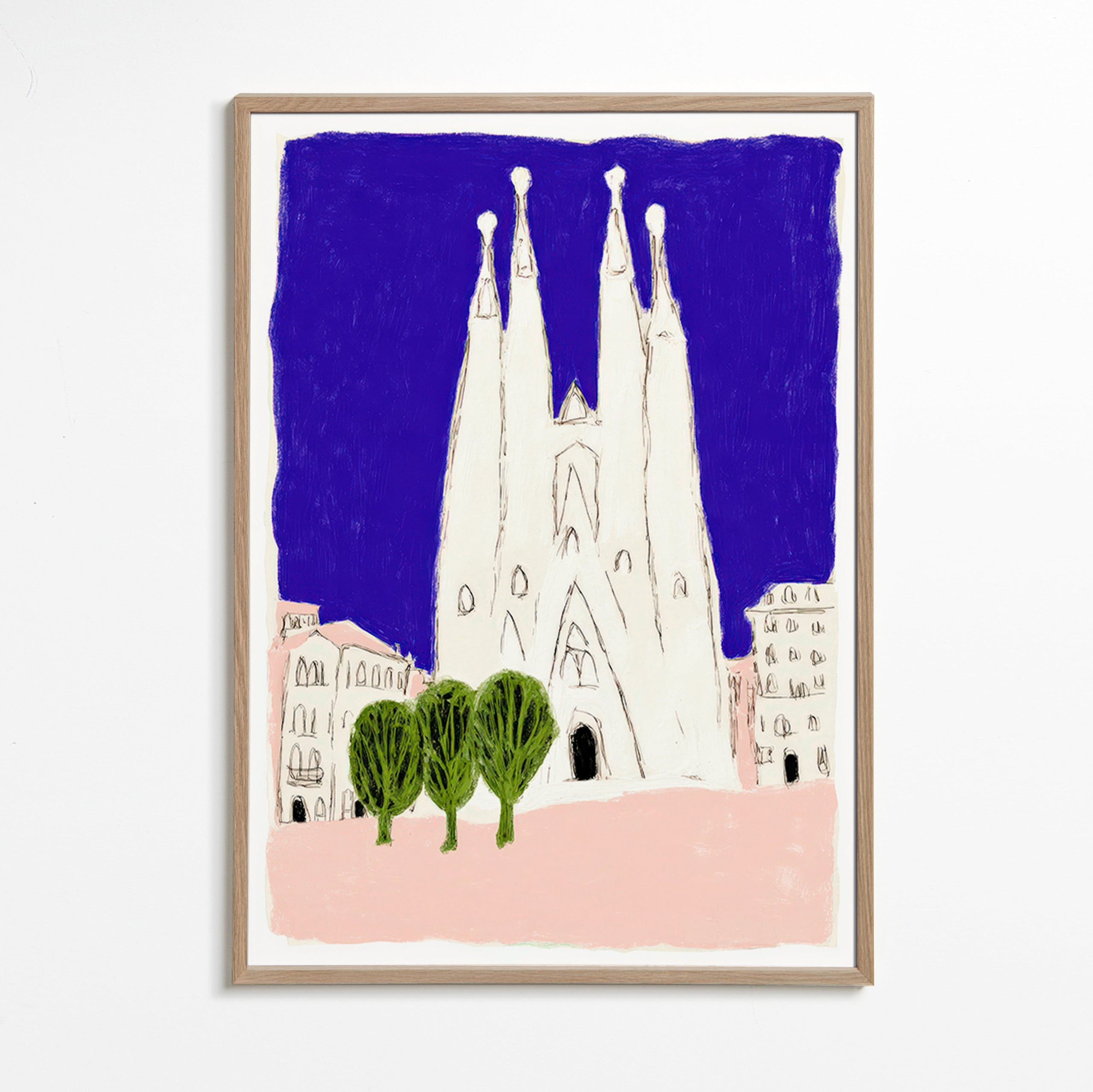 Keuken kunst Sagrada Familia nachtelijke schets