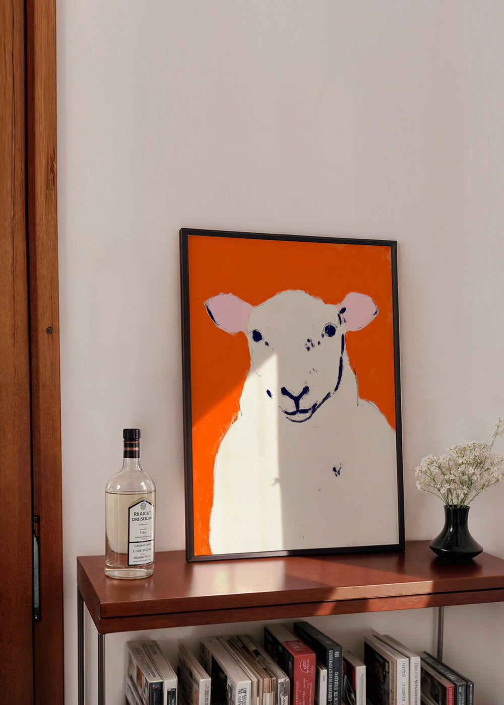 Kunstwerk witte schaap minimalistisch
