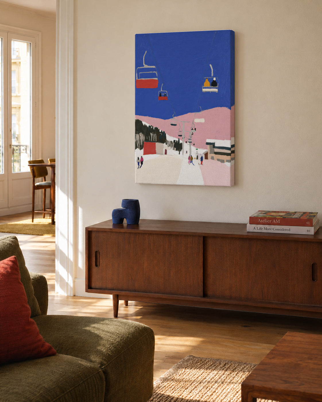 Ski Lift - Unframed canvas in an interior