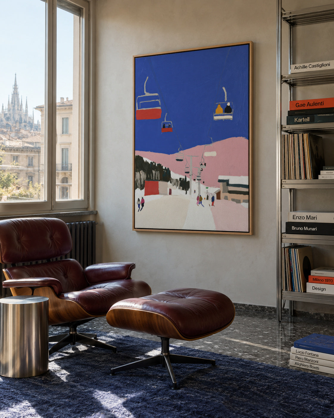 Ski Lift - Framed canvas in an interior