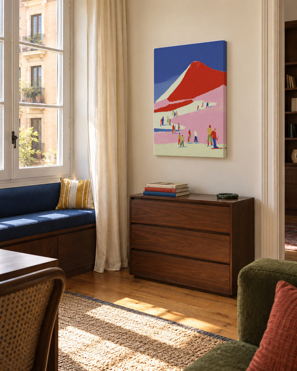 Red Mountain - Unframed canvas in an interior