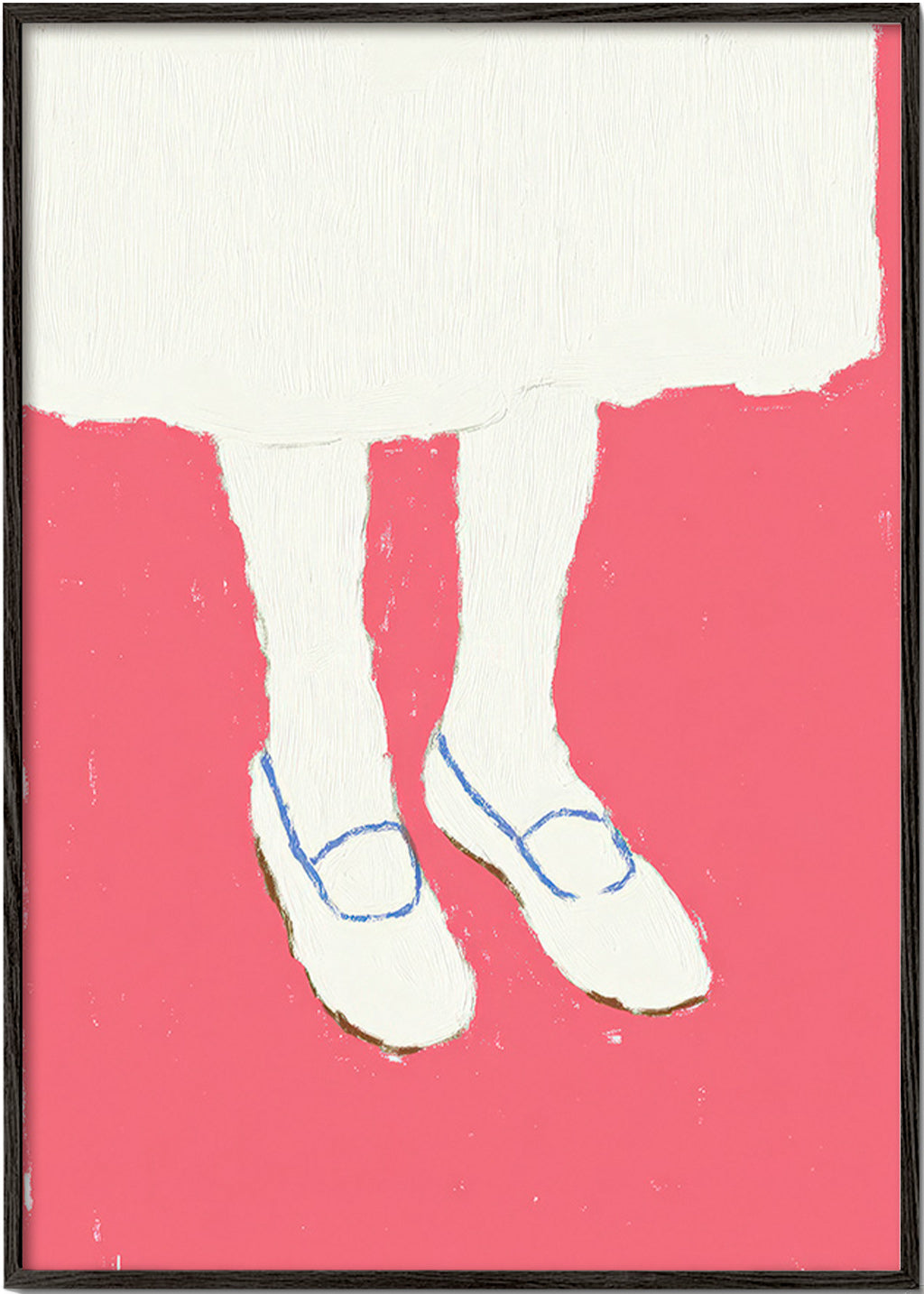 Illustratie van benen met roze schoenen