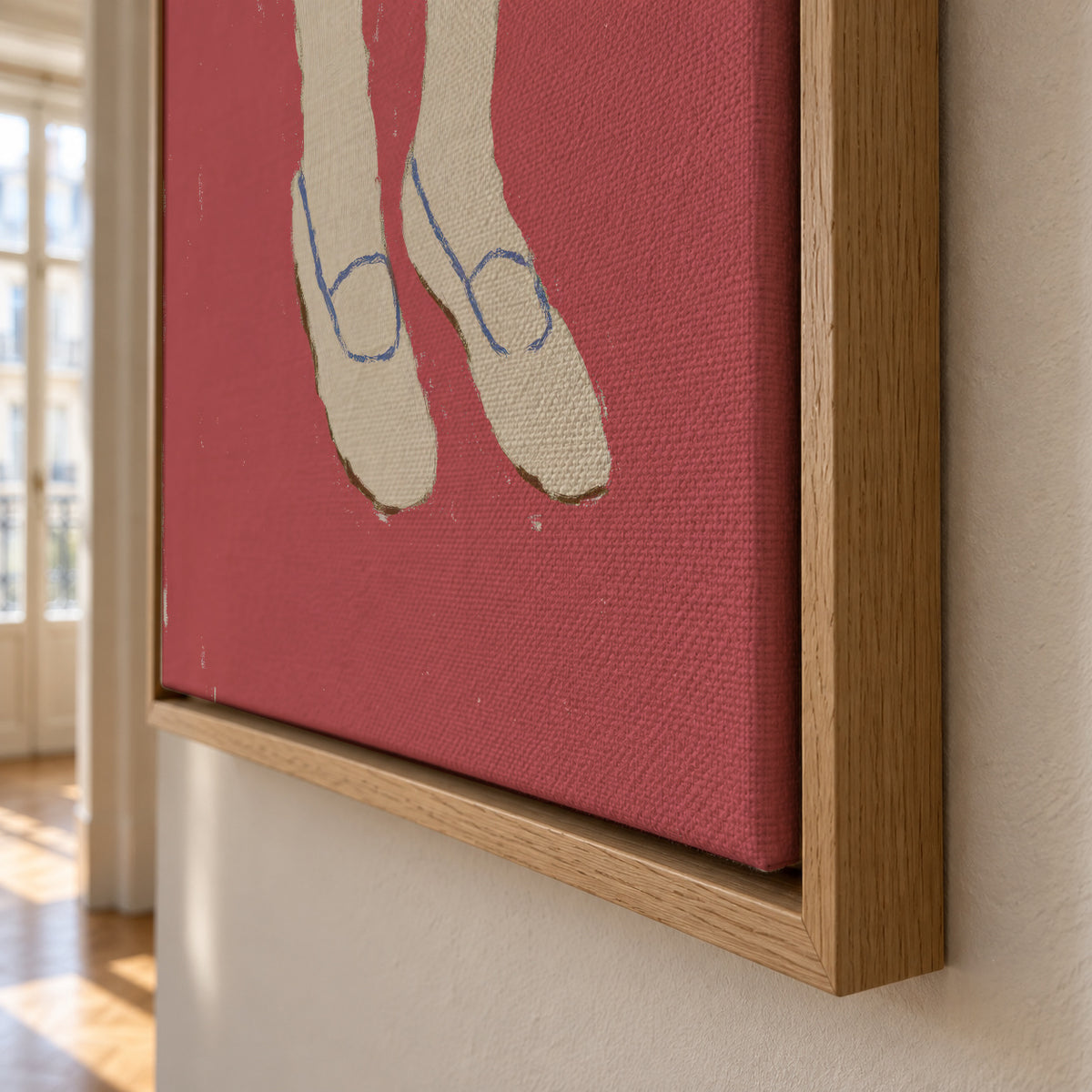 Pink Steps - Framed canvas detail