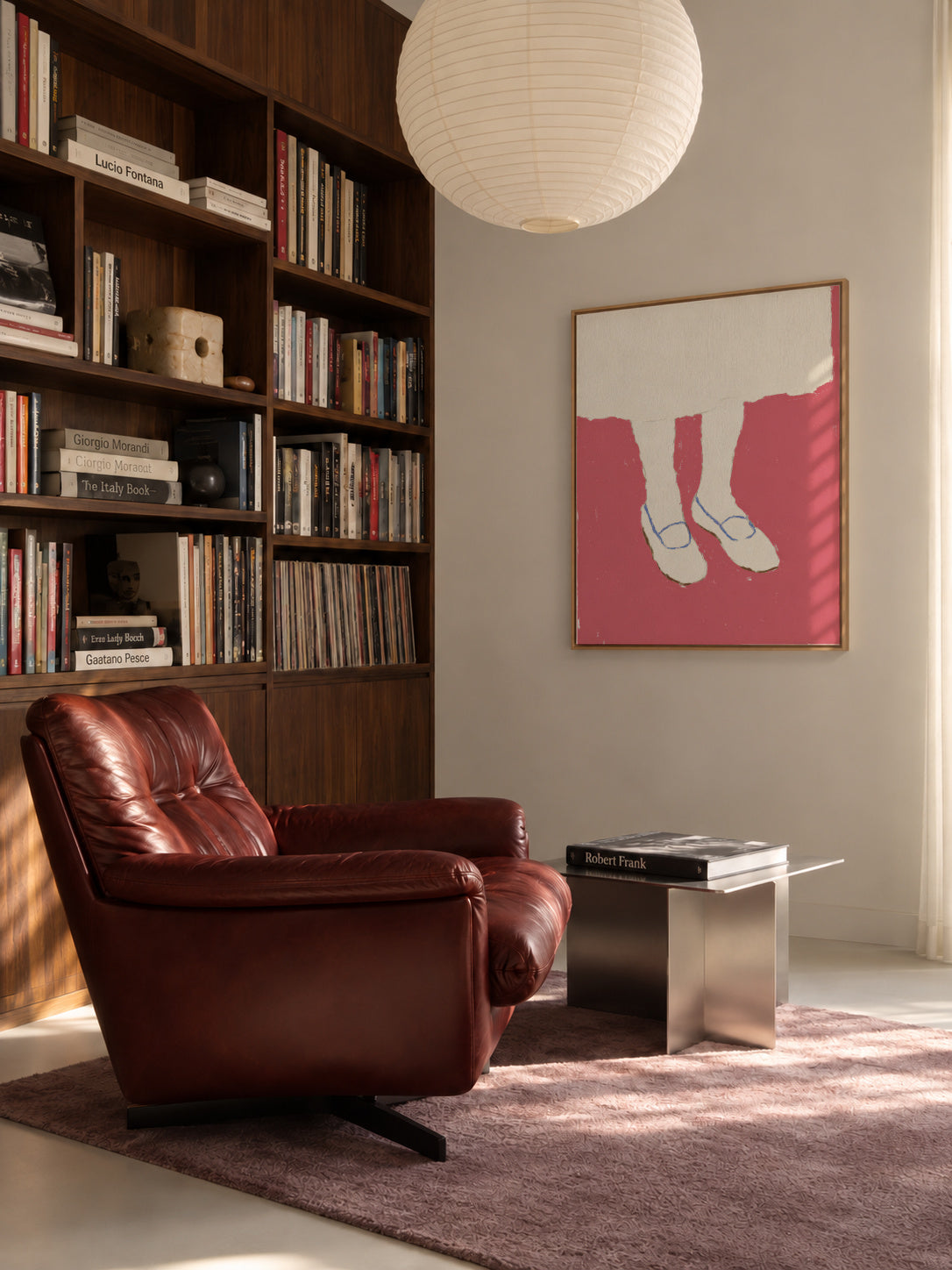 Pink Steps - Framed canvas in an interior
