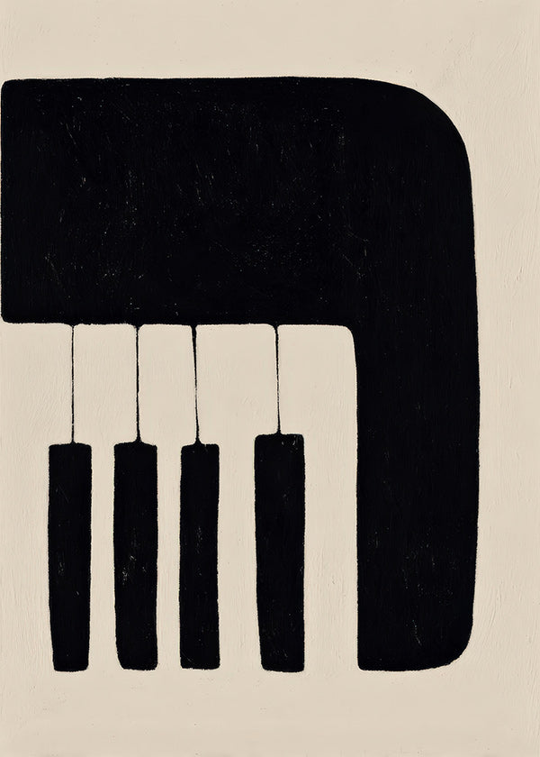Minimalistisch pianokunstwerk met toetsen