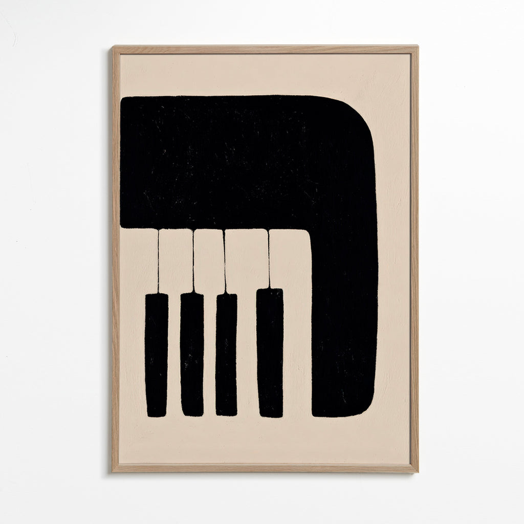 Minimalistisch pianokunstwerk met toetsen