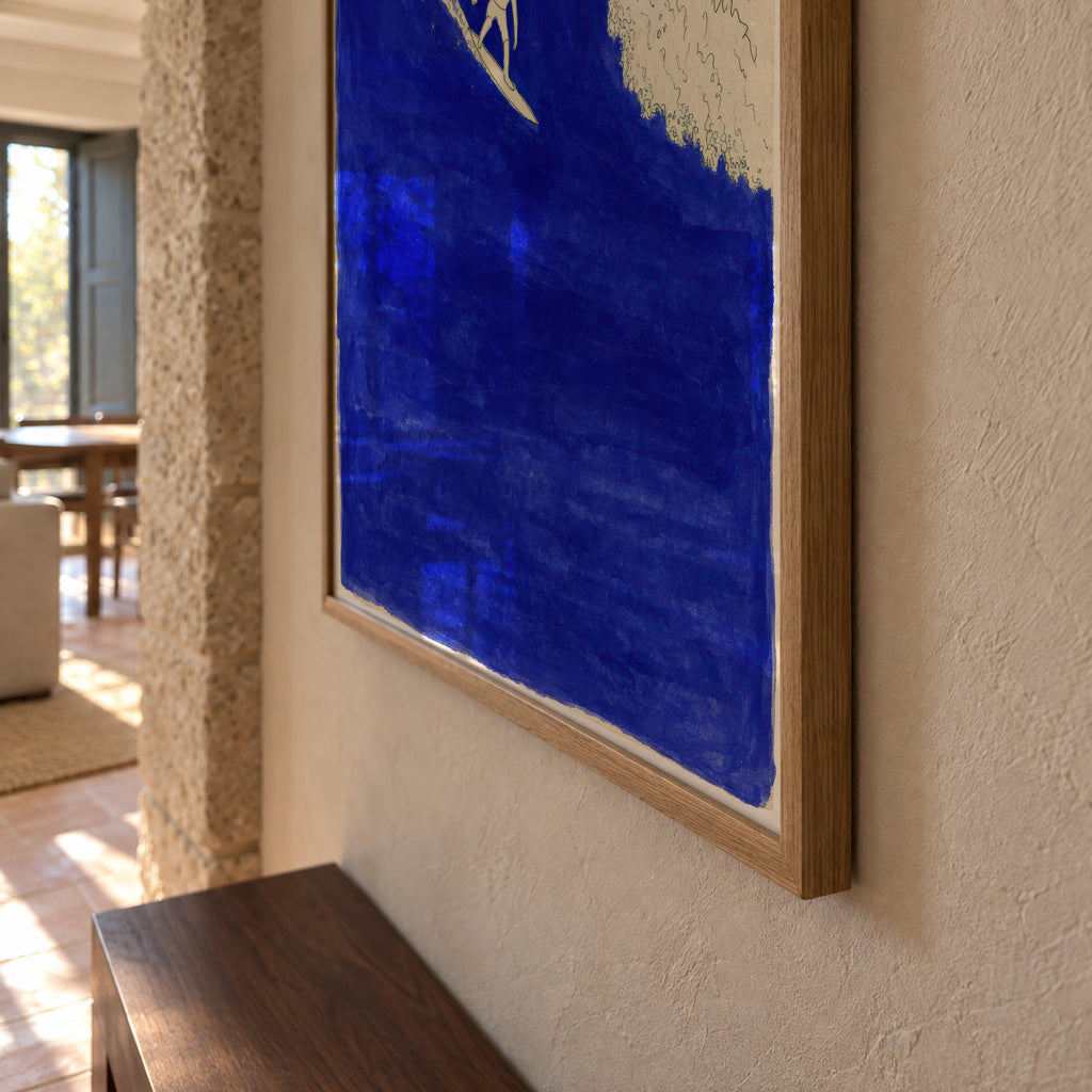 Blue Barrel Wave - Framed poster detail