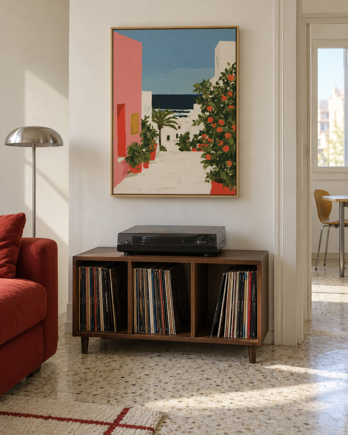 Coastal Alley - Framed canvas in an interior