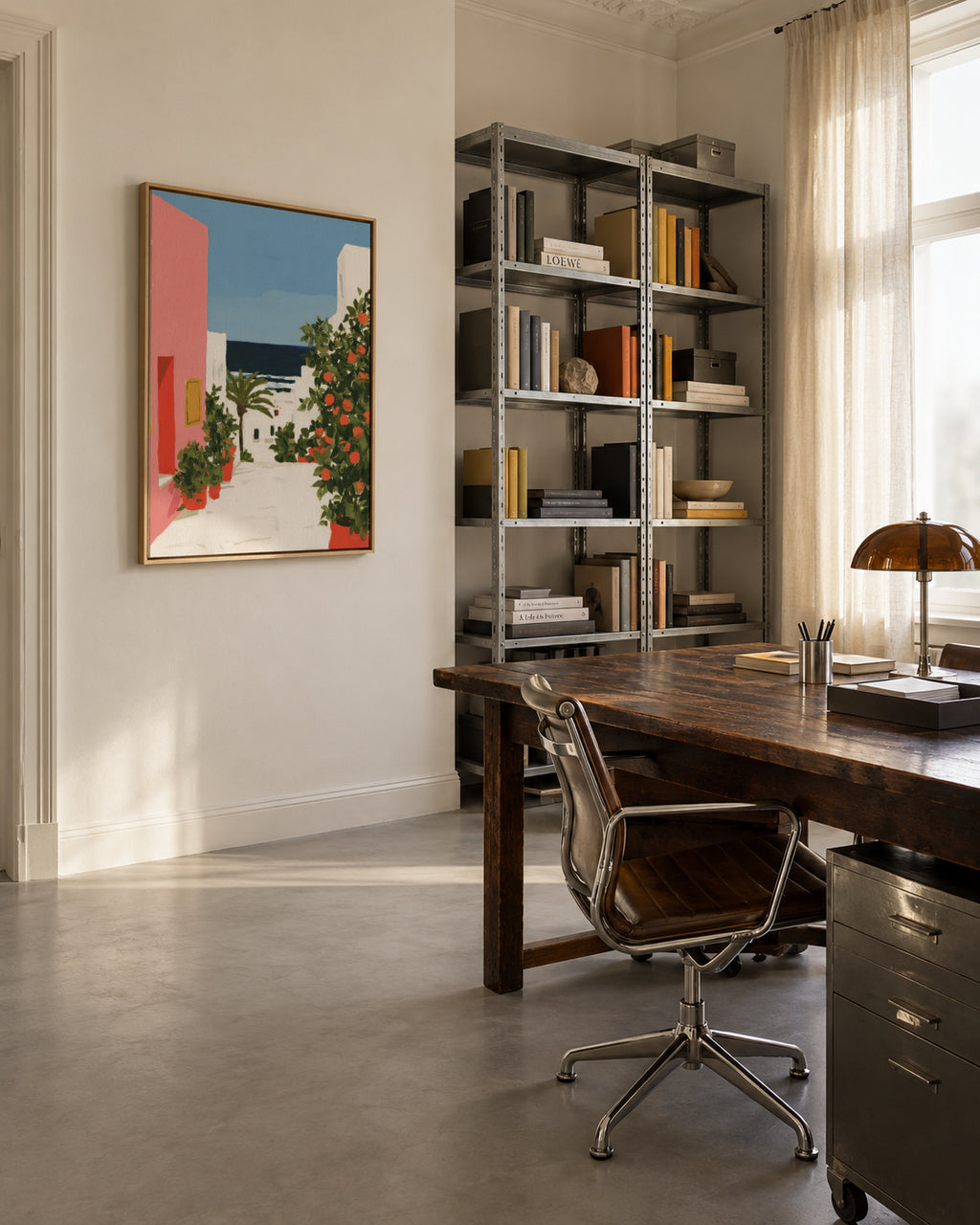 Coastal Alley - Framed canvas in an interior