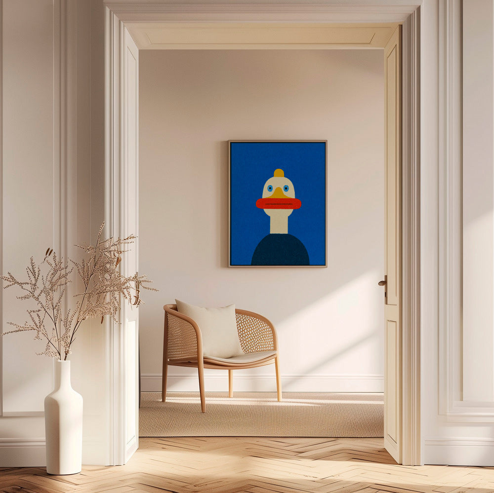 Dierenposter blauwe eend illustratie