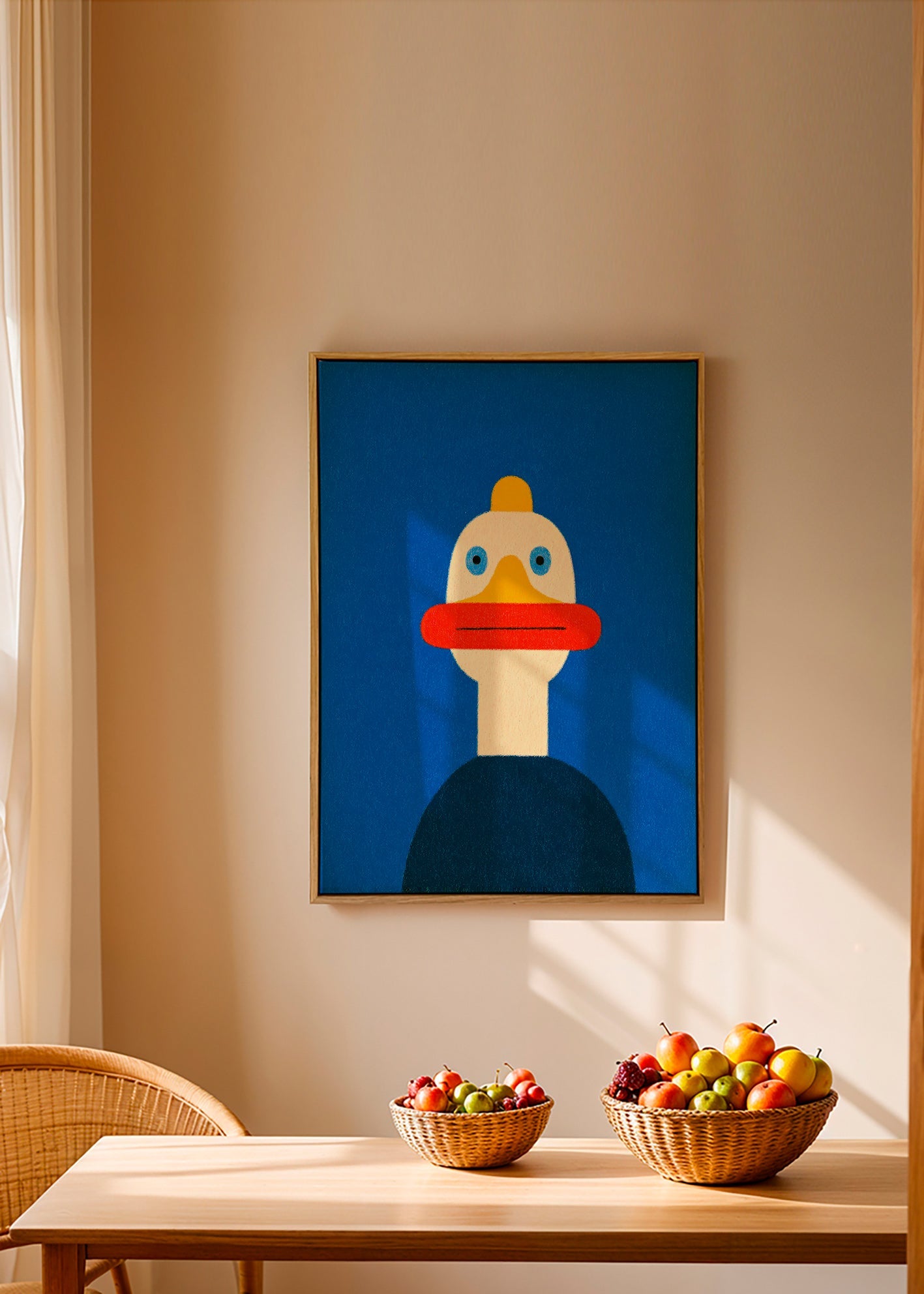 Dierenposter blauwe eend illustratie