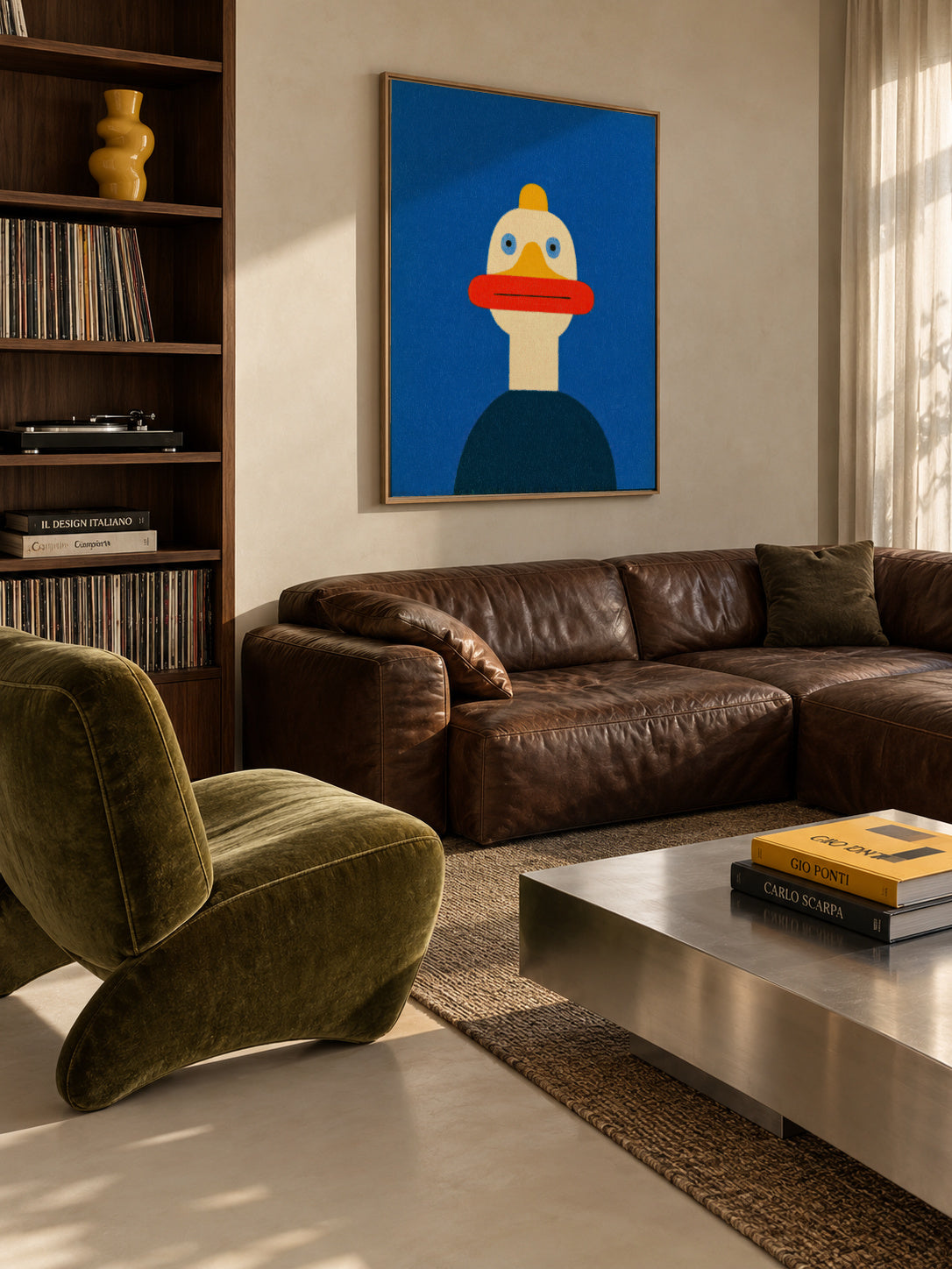 Blue Duck - Framed canvas in an interior
