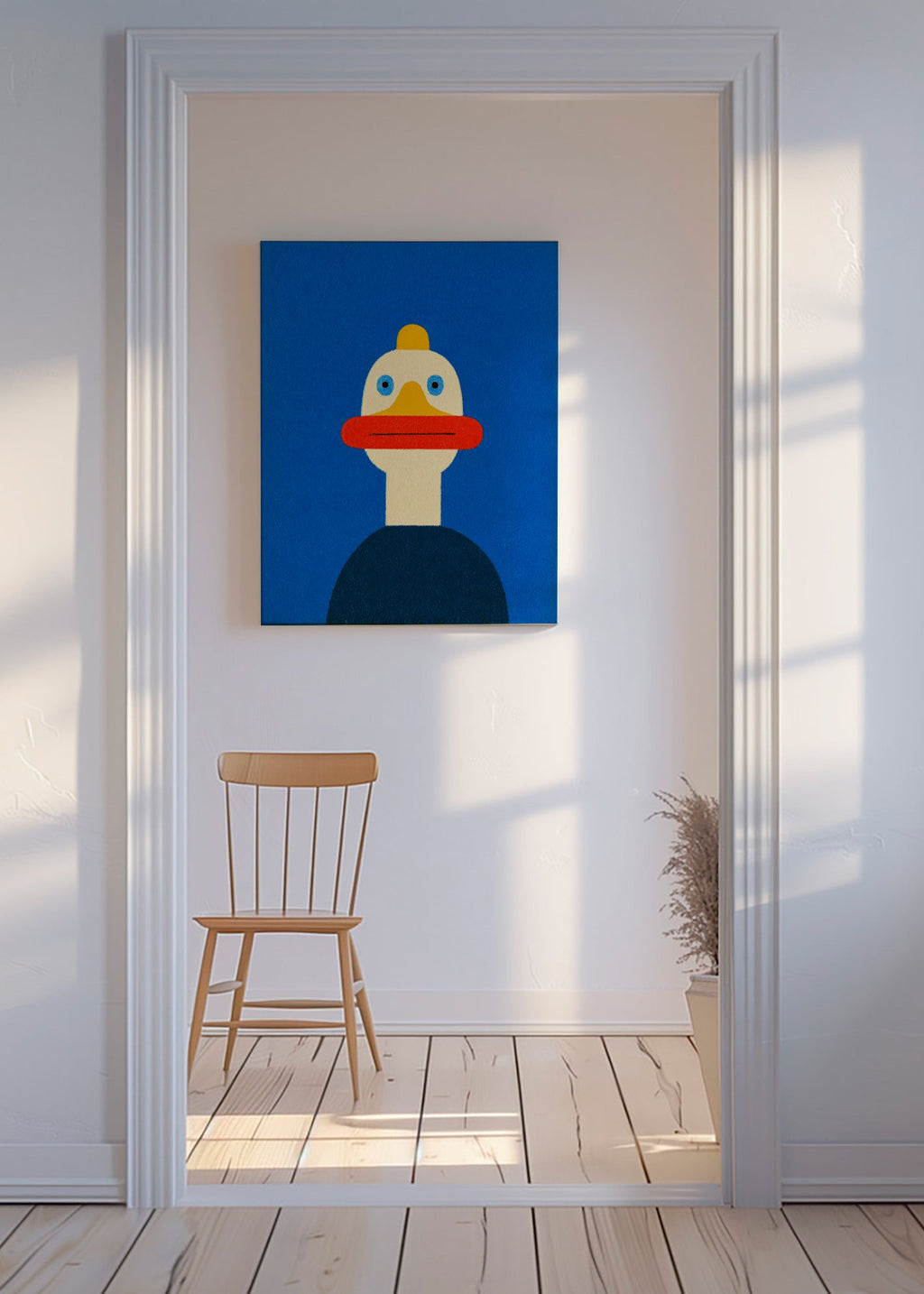 Dierenposter blauwe eend illustratie
