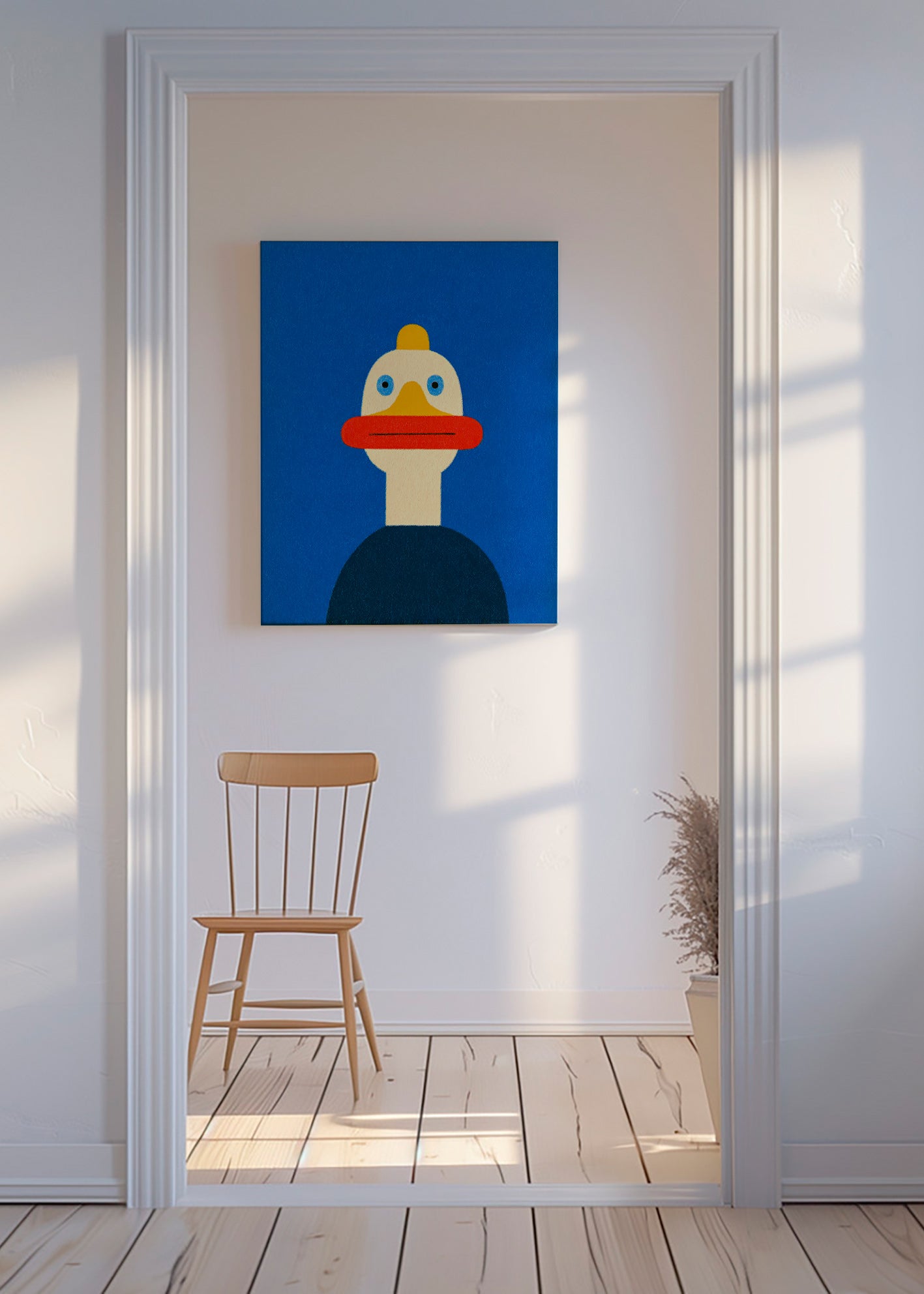 Dierenposter blauwe eend illustratie