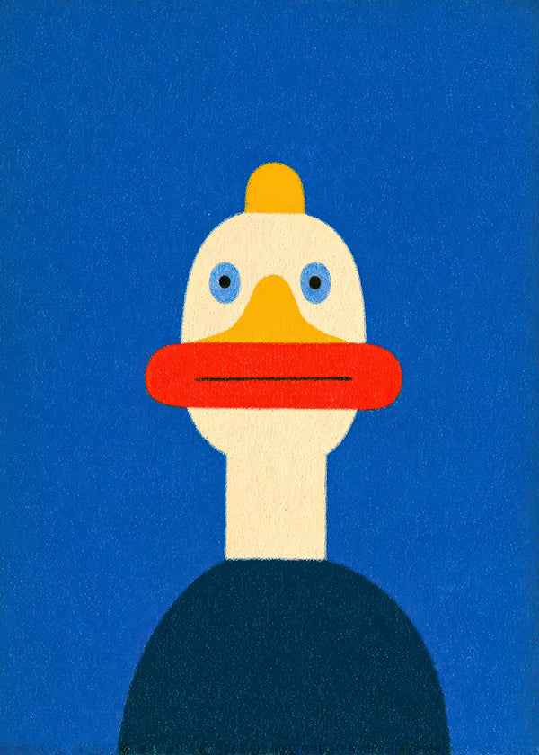 Dierenposter blauwe eend illustratie
