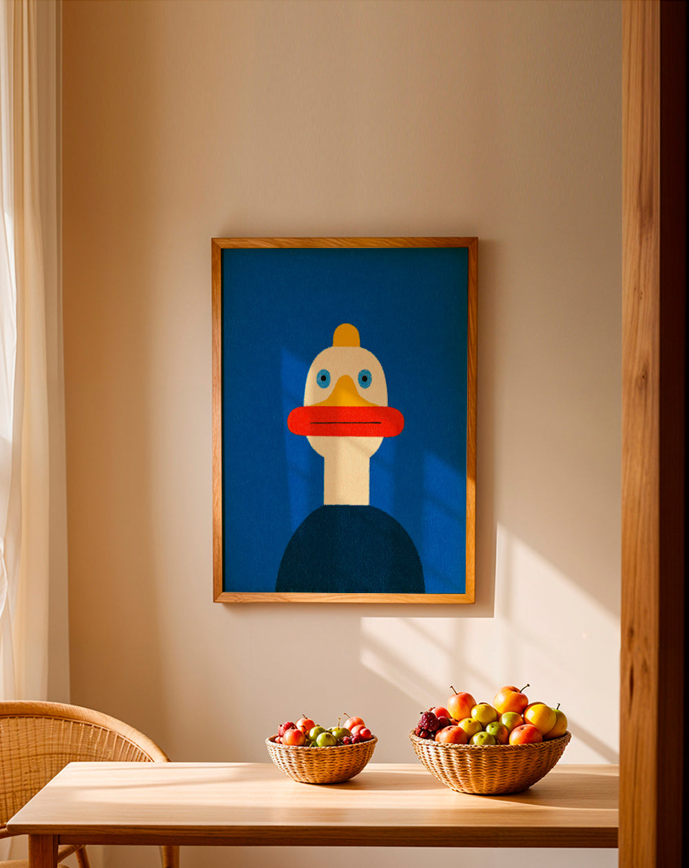 Dierenposter blauwe eend illustratie