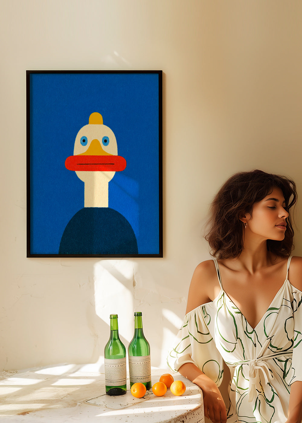 Dierenposter blauwe eend illustratie