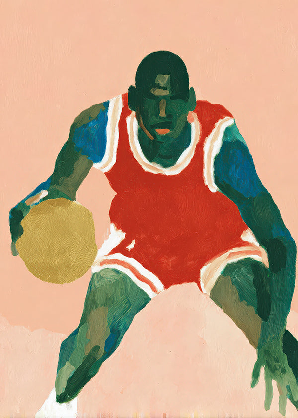 Sport kunst: basketbalspeler in beweging