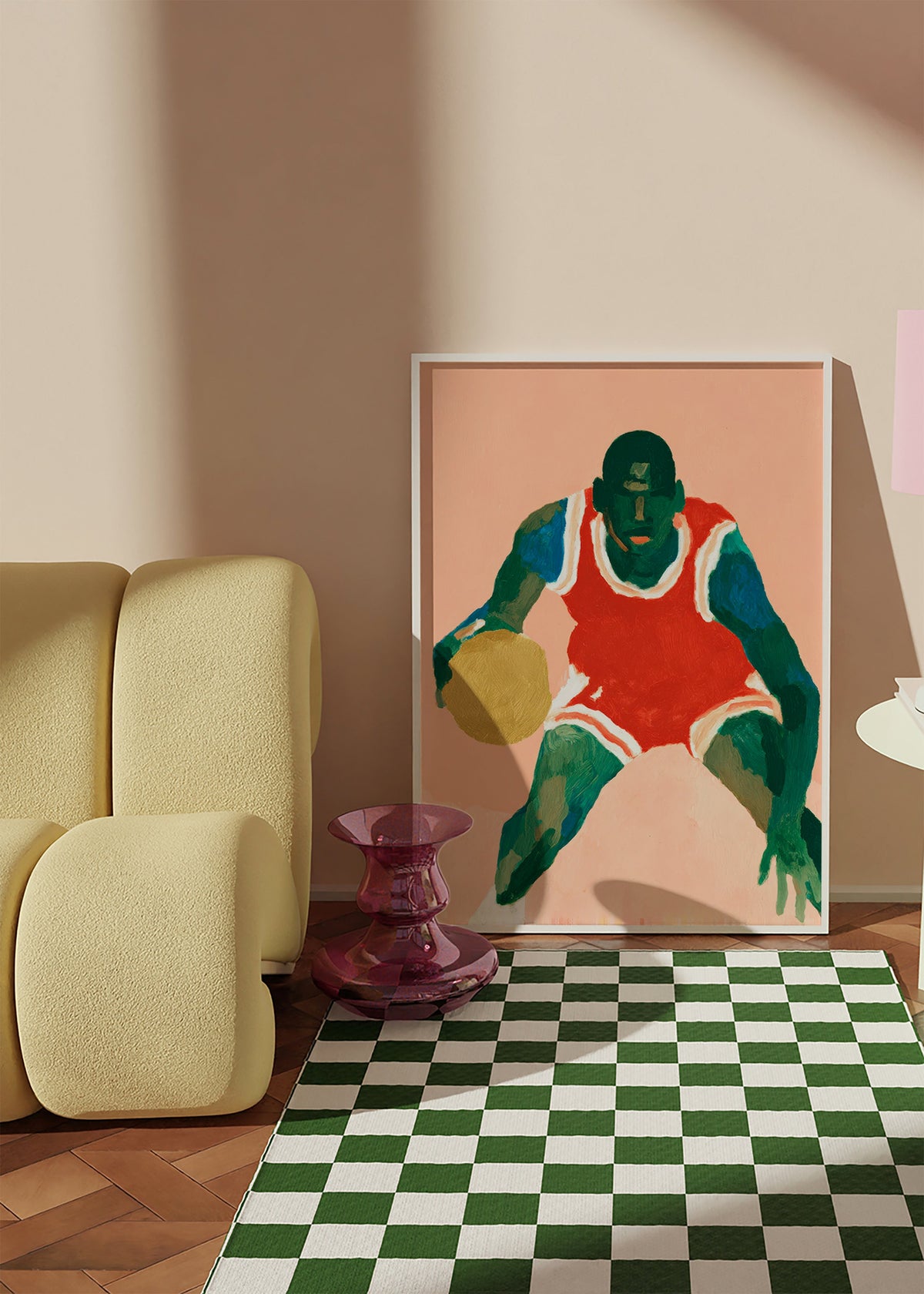 Sport kunst: basketbalspeler in beweging