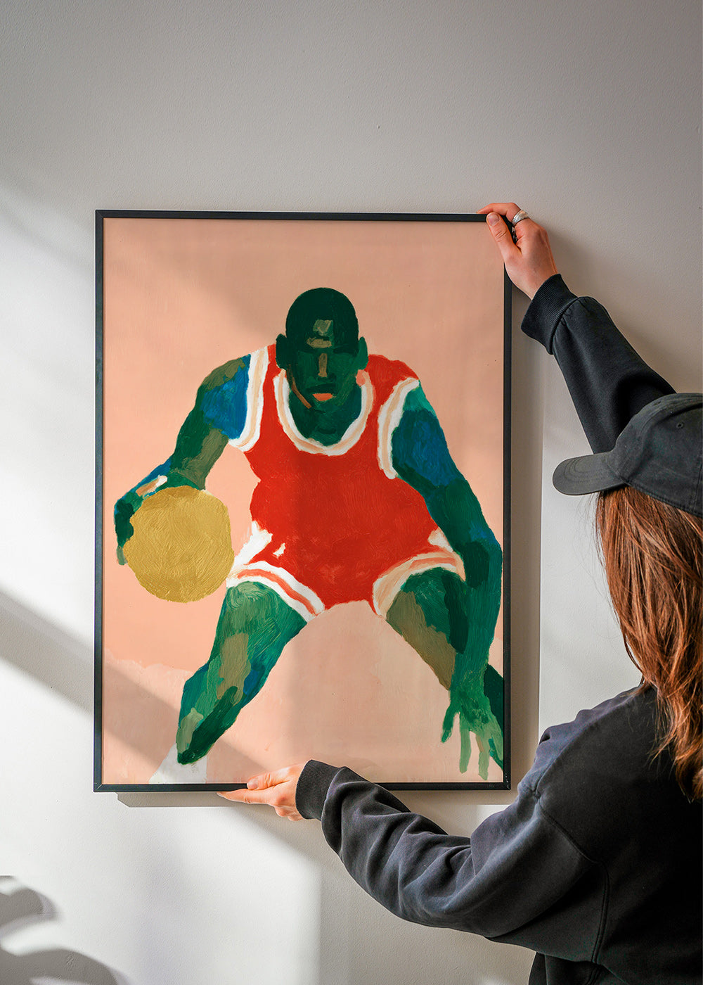 Sport kunst: basketbalspeler in beweging