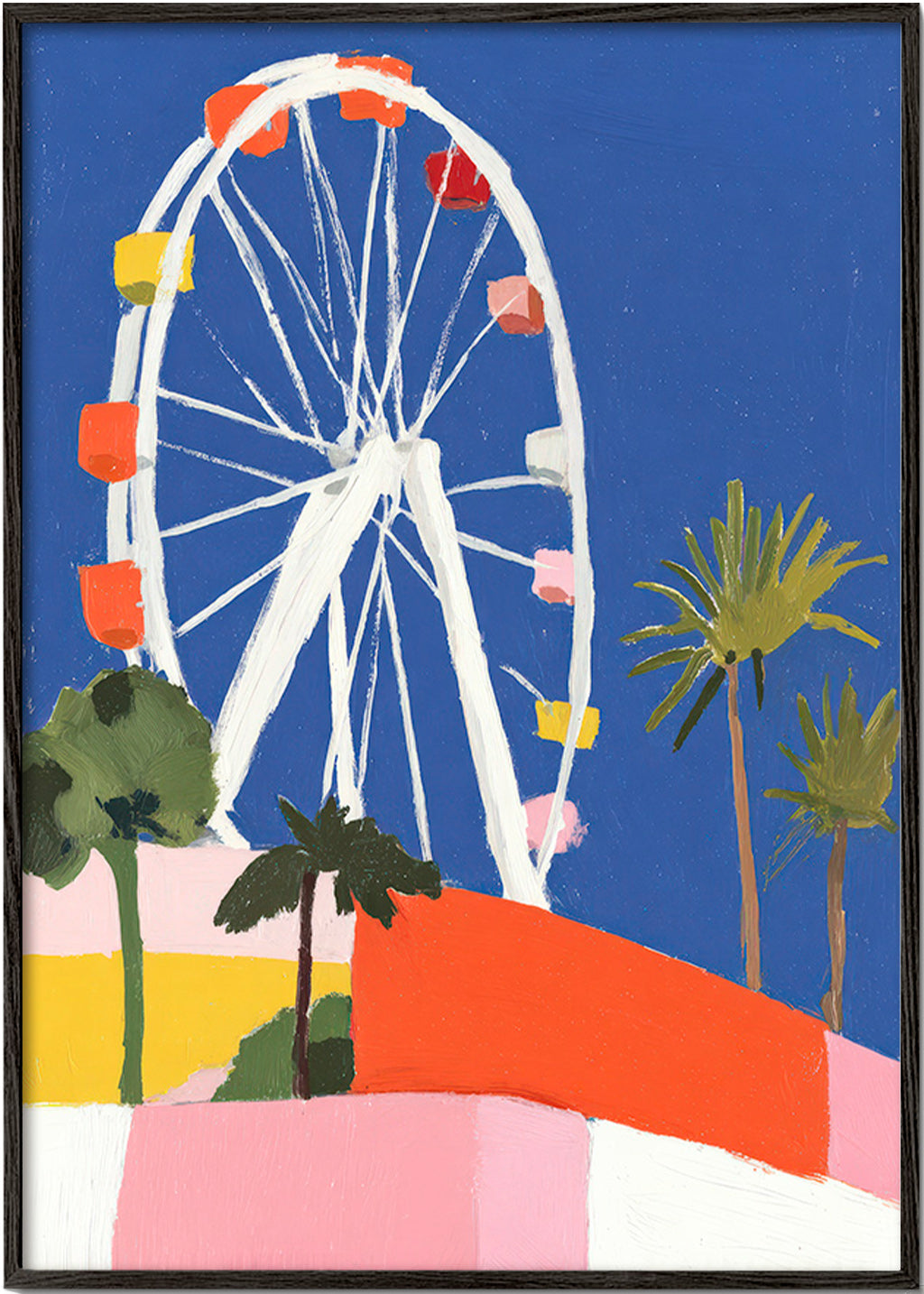 Stadsposter met kleurrijk reuzenrad