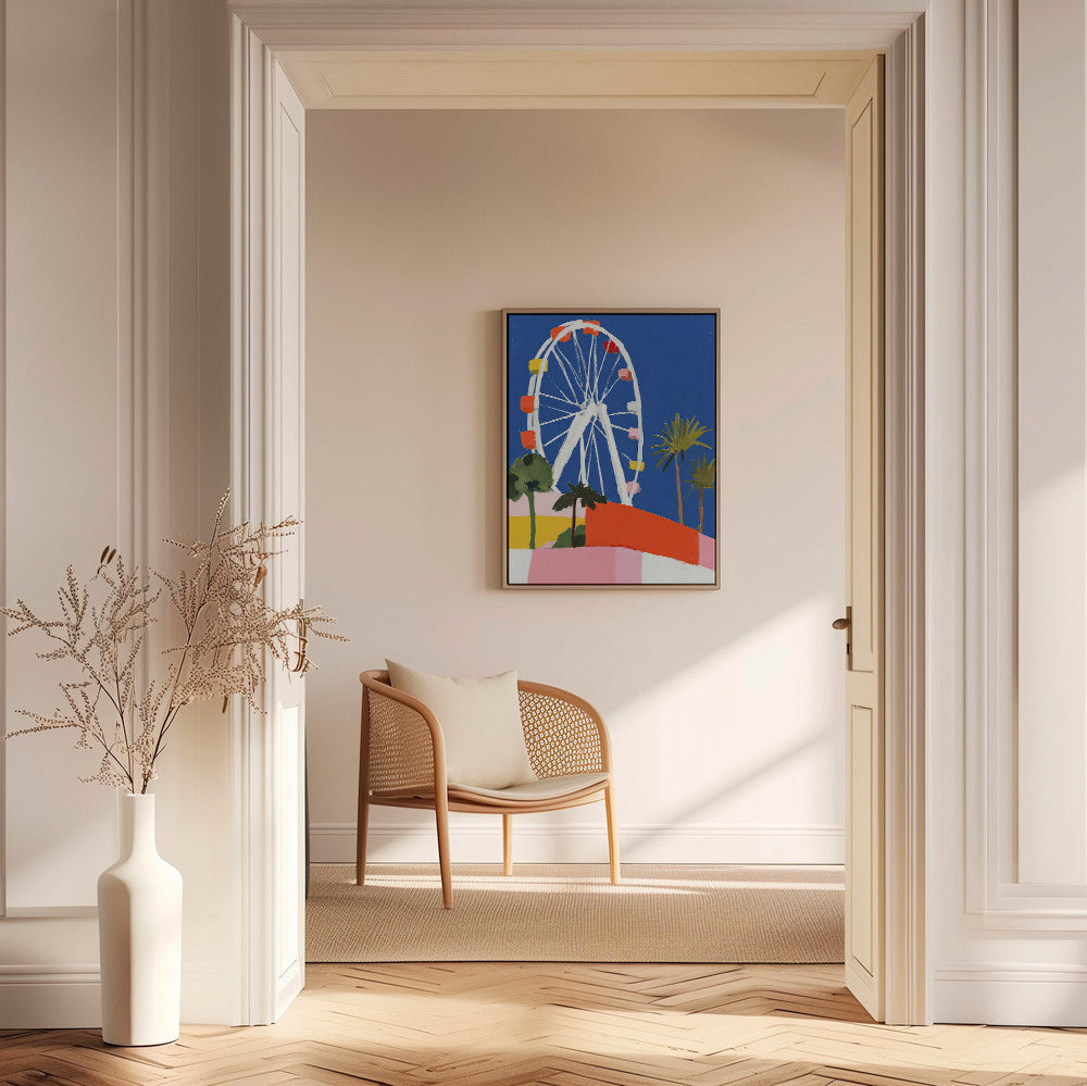 Stadsposter met kleurrijk reuzenrad