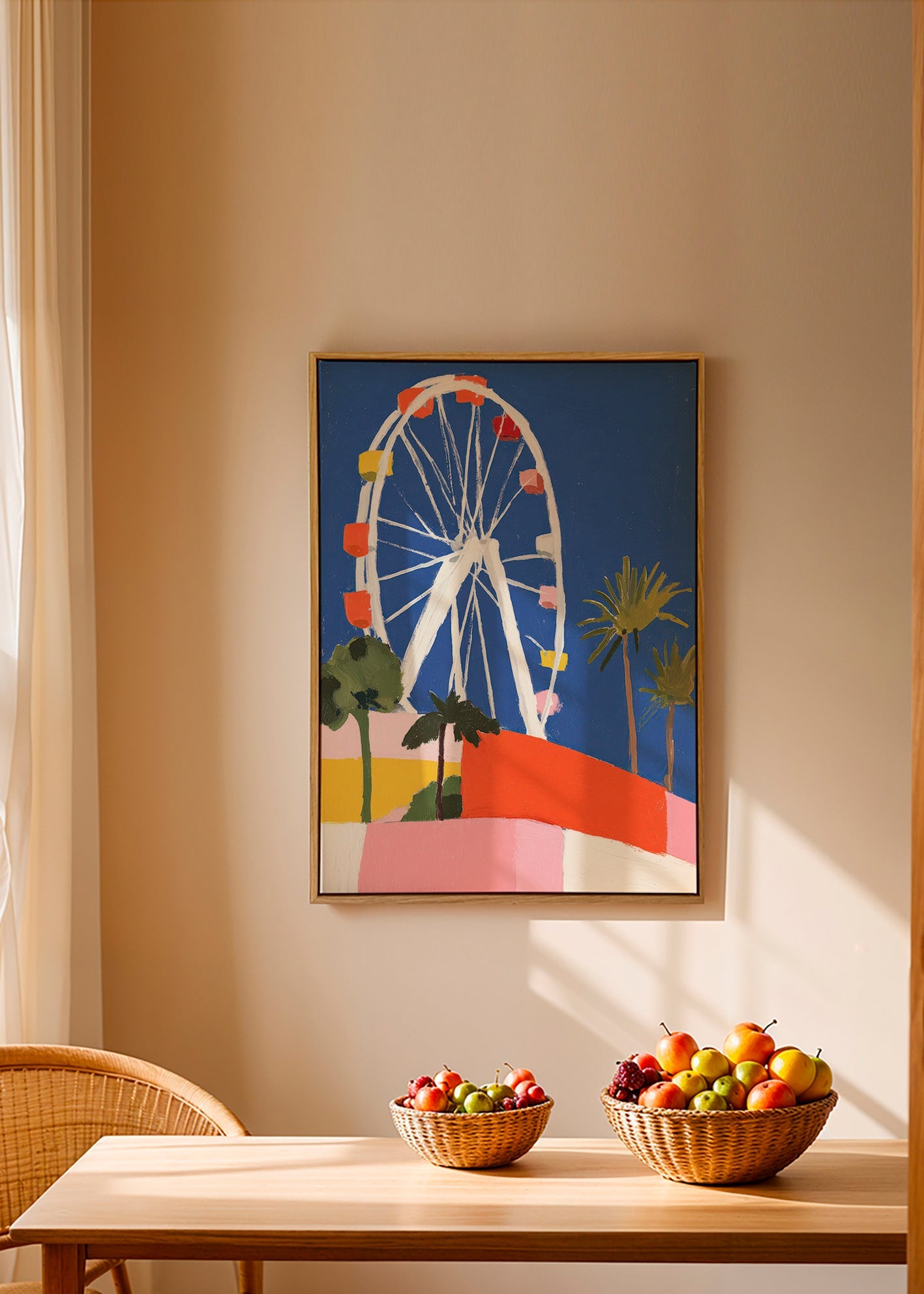 Stadsposter met kleurrijk reuzenrad