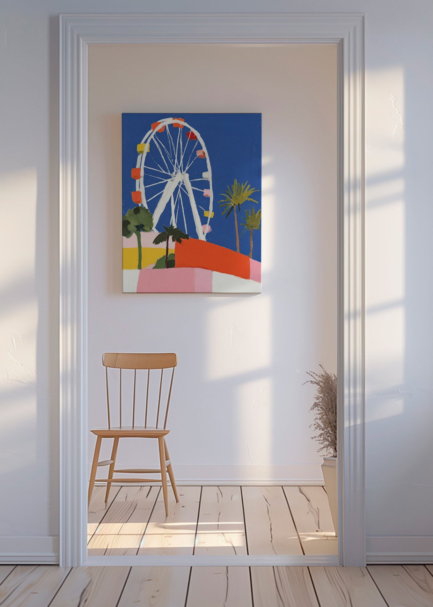 Stadsposter met kleurrijk reuzenrad