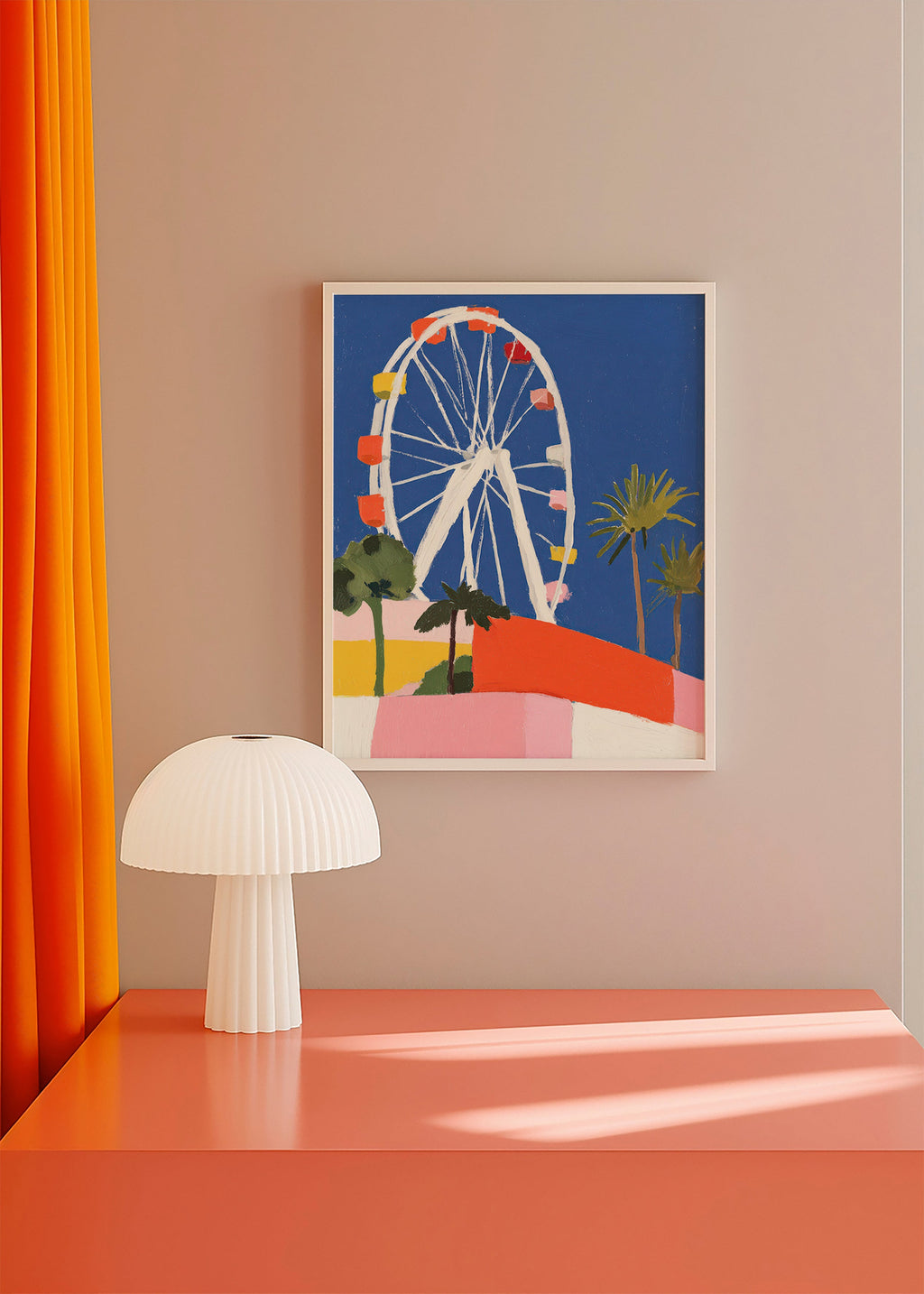 Stadsposter met kleurrijk reuzenrad