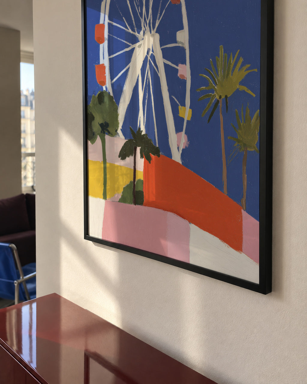 Ferris Wheel - Framed poster in an interior