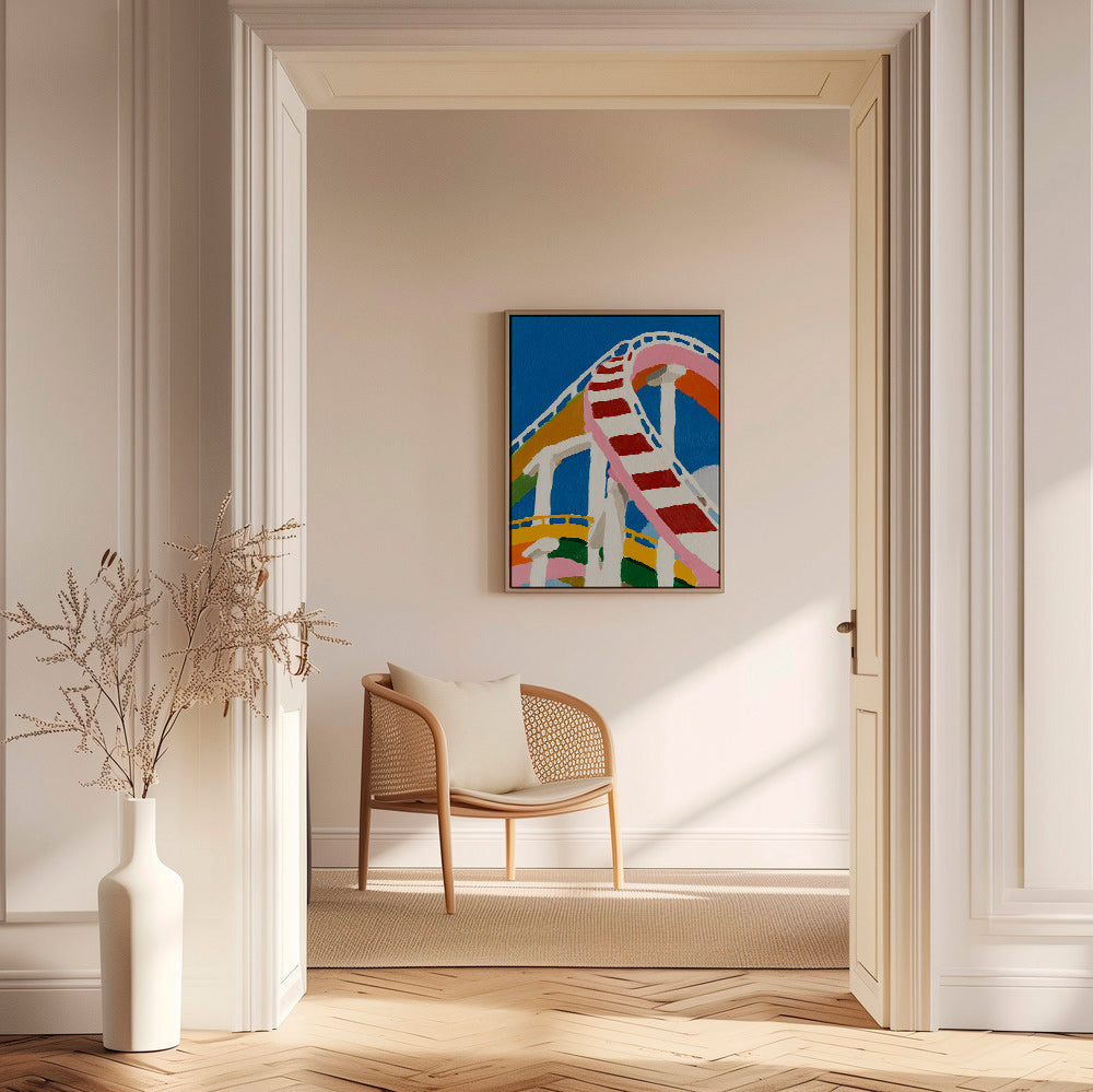 Illustratie van kleurrieke achtbaan