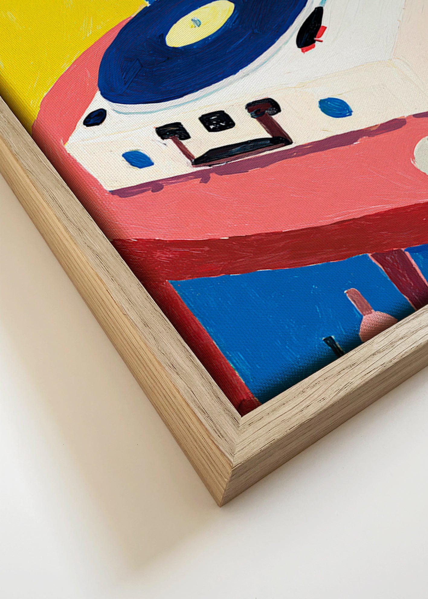 Illustratie: vintage platenspeler op tafel