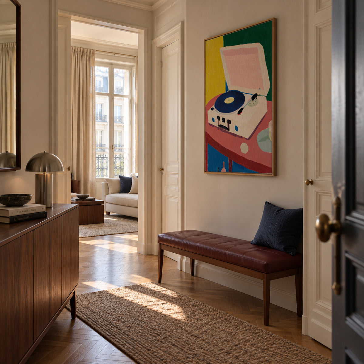 Vinyl Morning - Framed canvas in an interior
