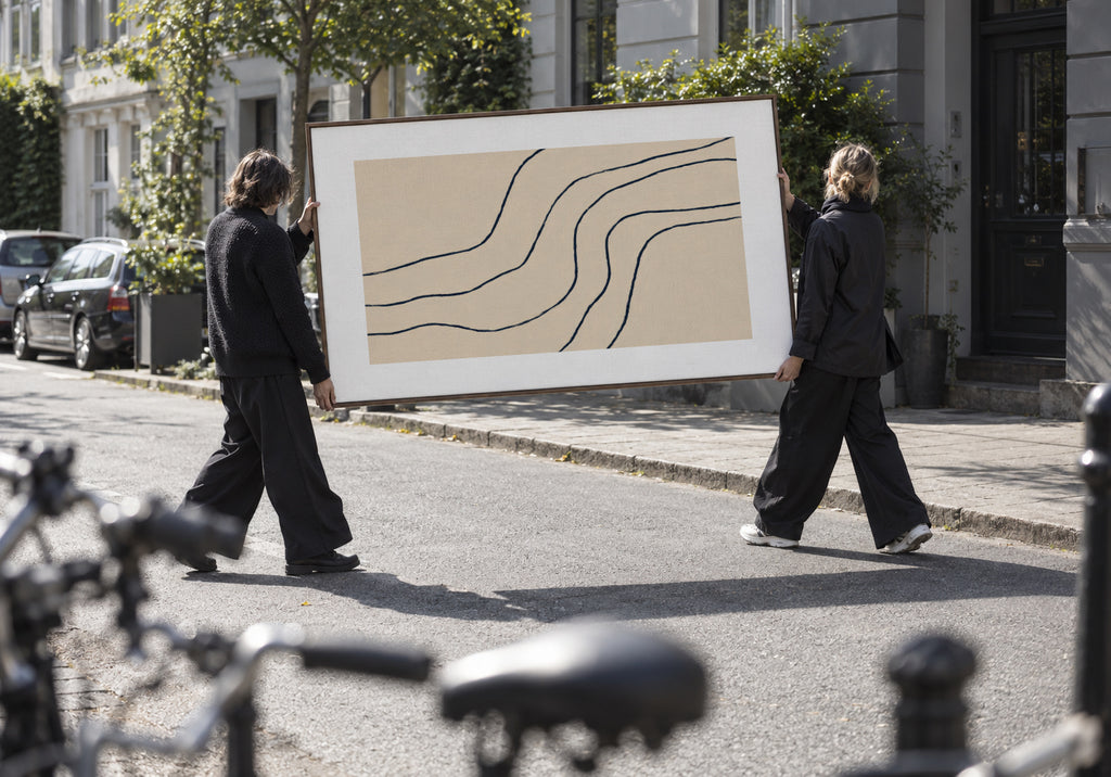 Sand Curves - Framed canvas in an interior