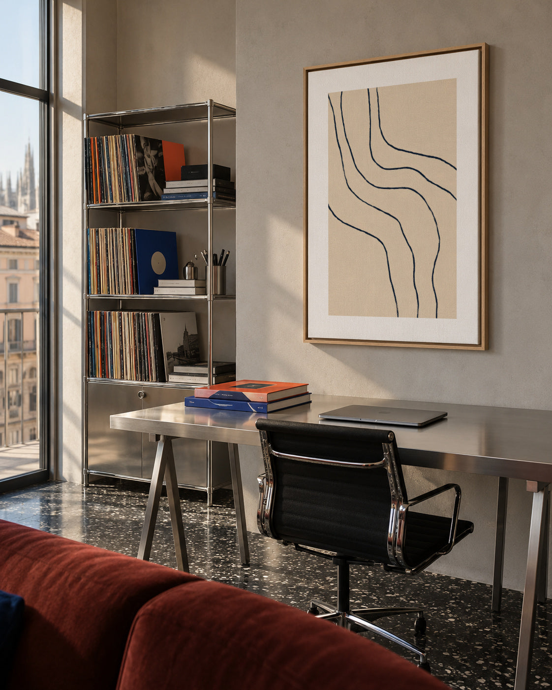 Sand Curves - Framed canvas in an interior