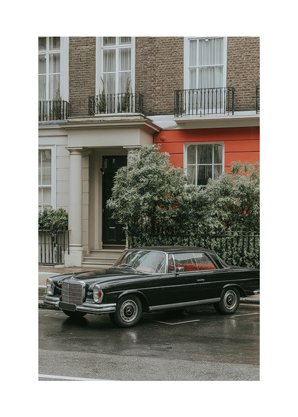 Straatfoto van een klassieke auto