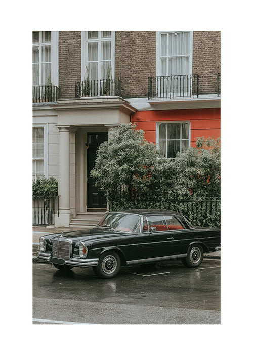 Straatfoto van een klassieke auto