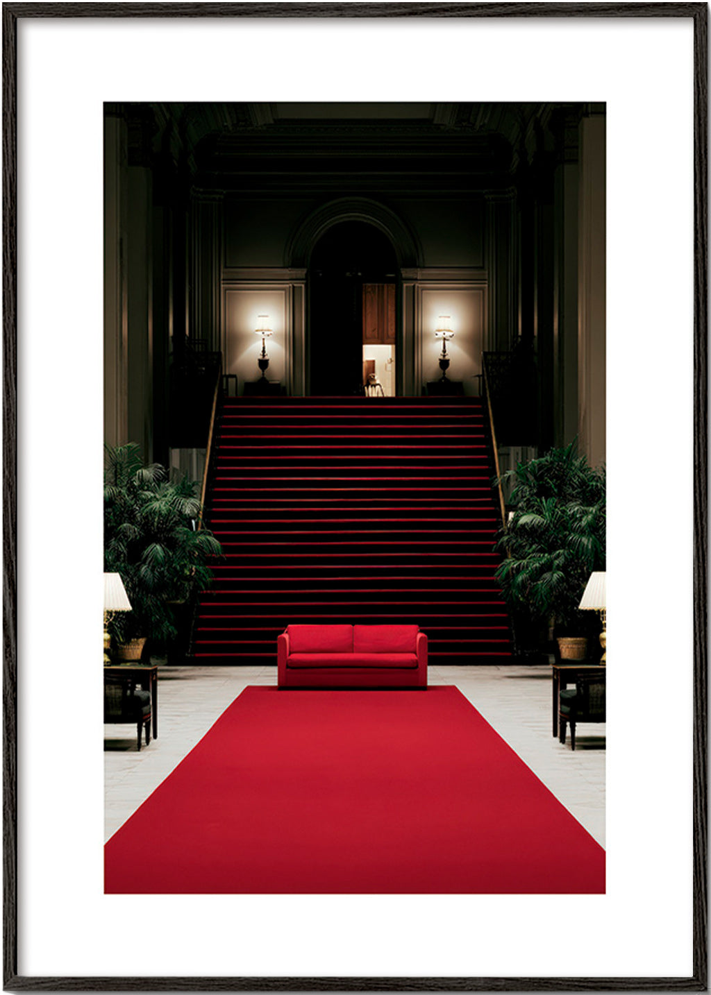 Trapfotografie met rood tapijt