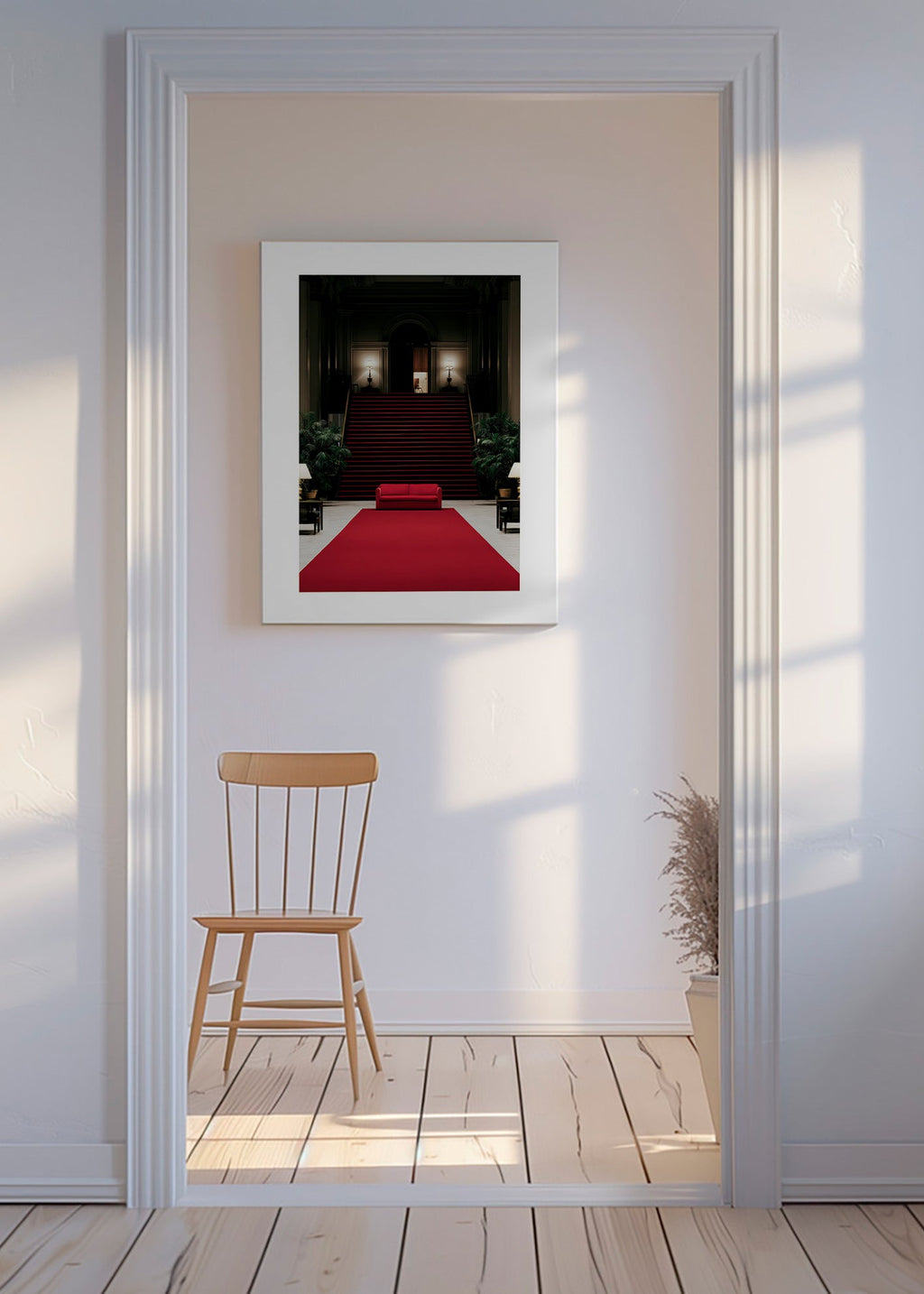 Trapfotografie met rood tapijt