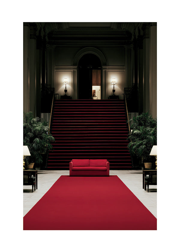 Trapfotografie met rood tapijt
