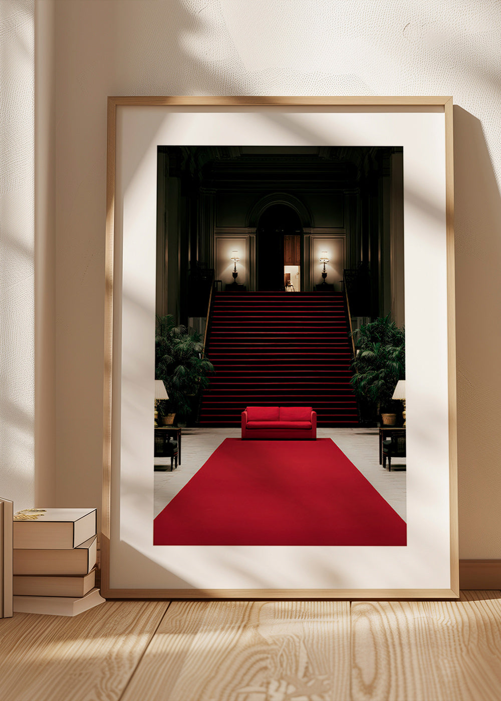 Trapfotografie met rood tapijt
