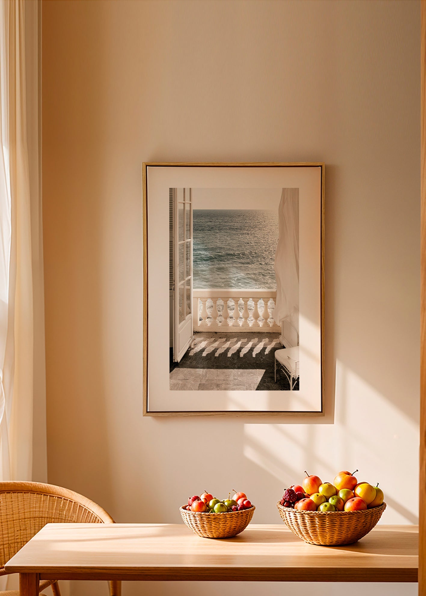 Landschap kunst: balkon met zeezicht