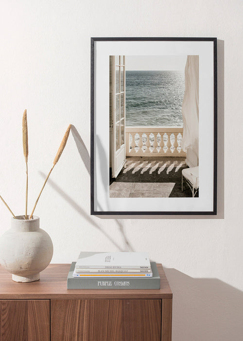 Landschap kunst: balkon met zeezicht