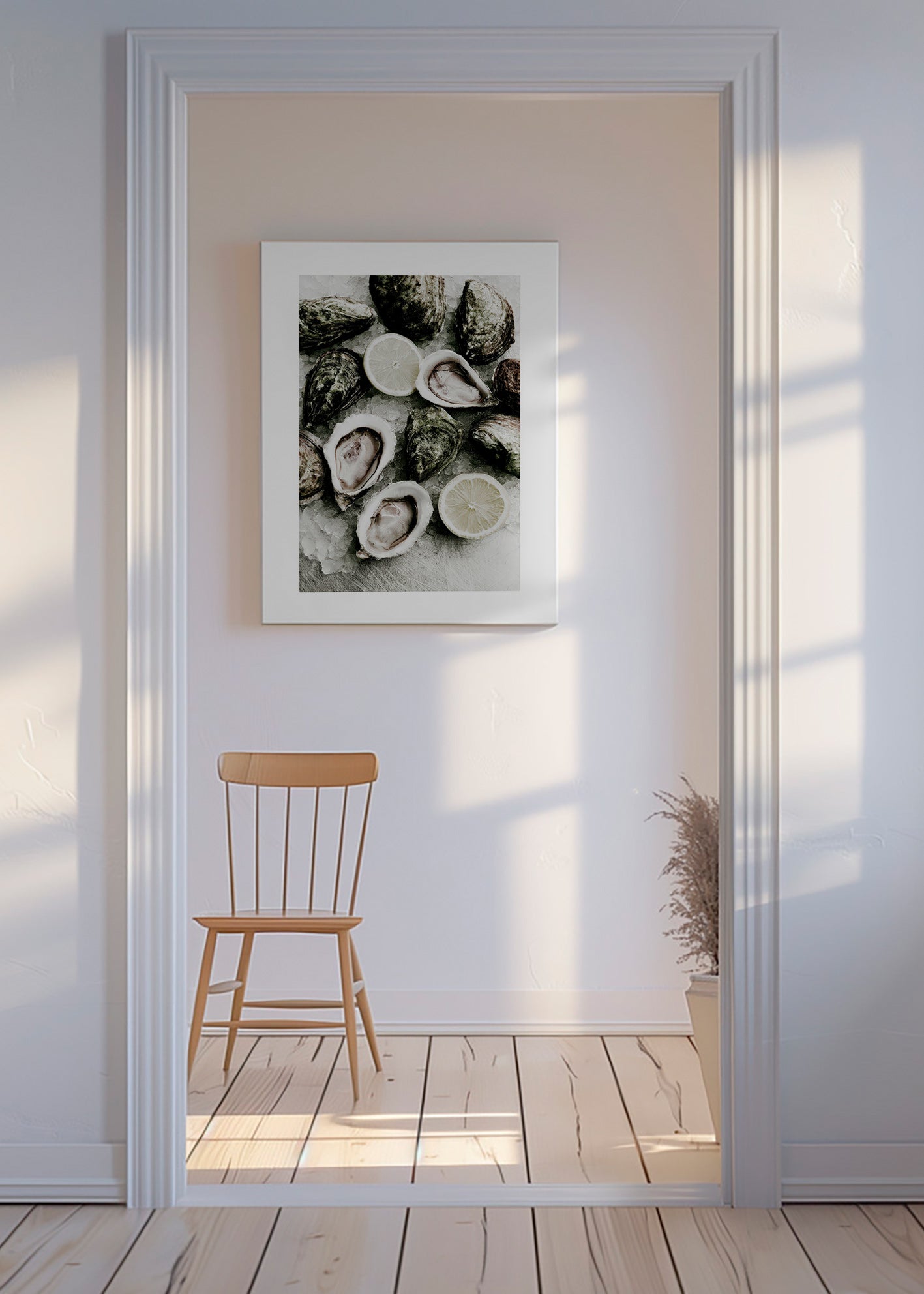 Keuken kunst met oesters en citroen
