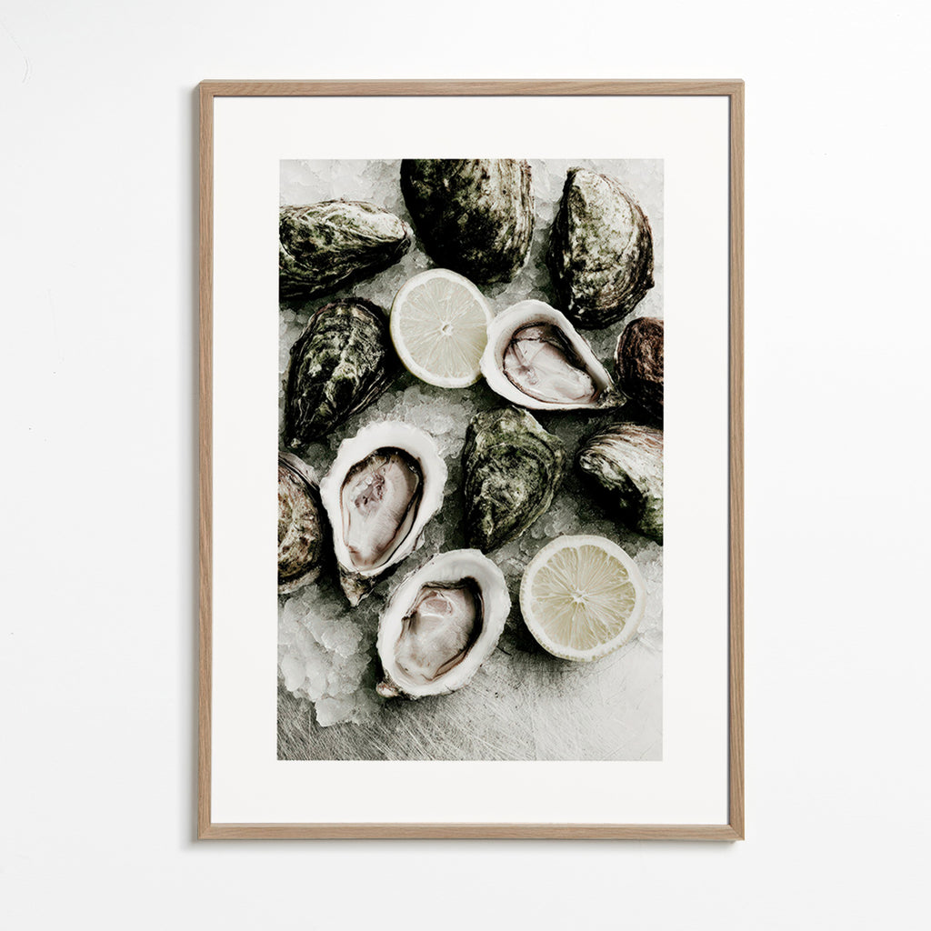 Keuken kunst met oesters en citroen
