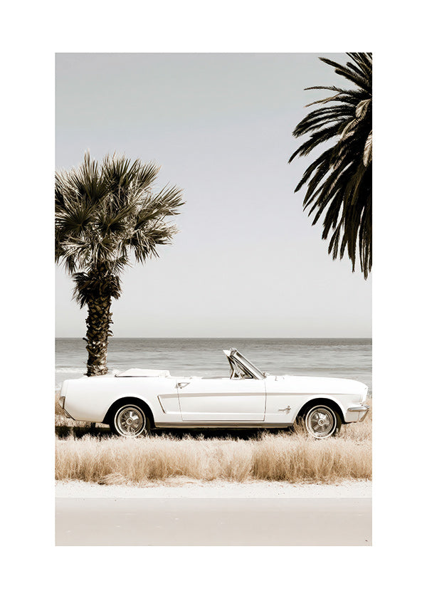 Vintage auto foto aan zee