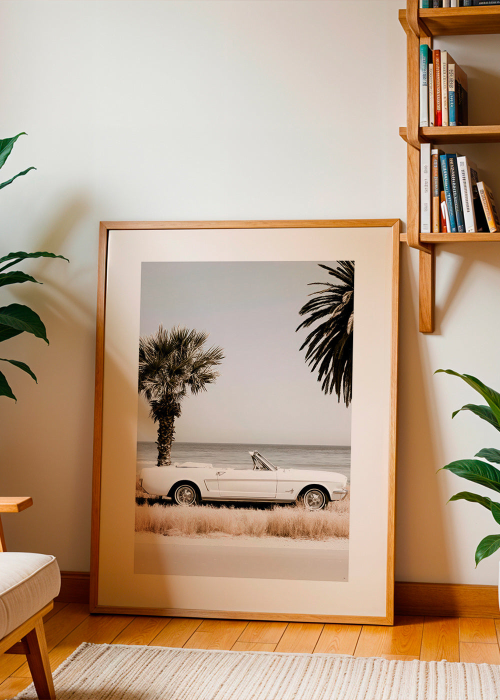 Vintage auto foto aan zee