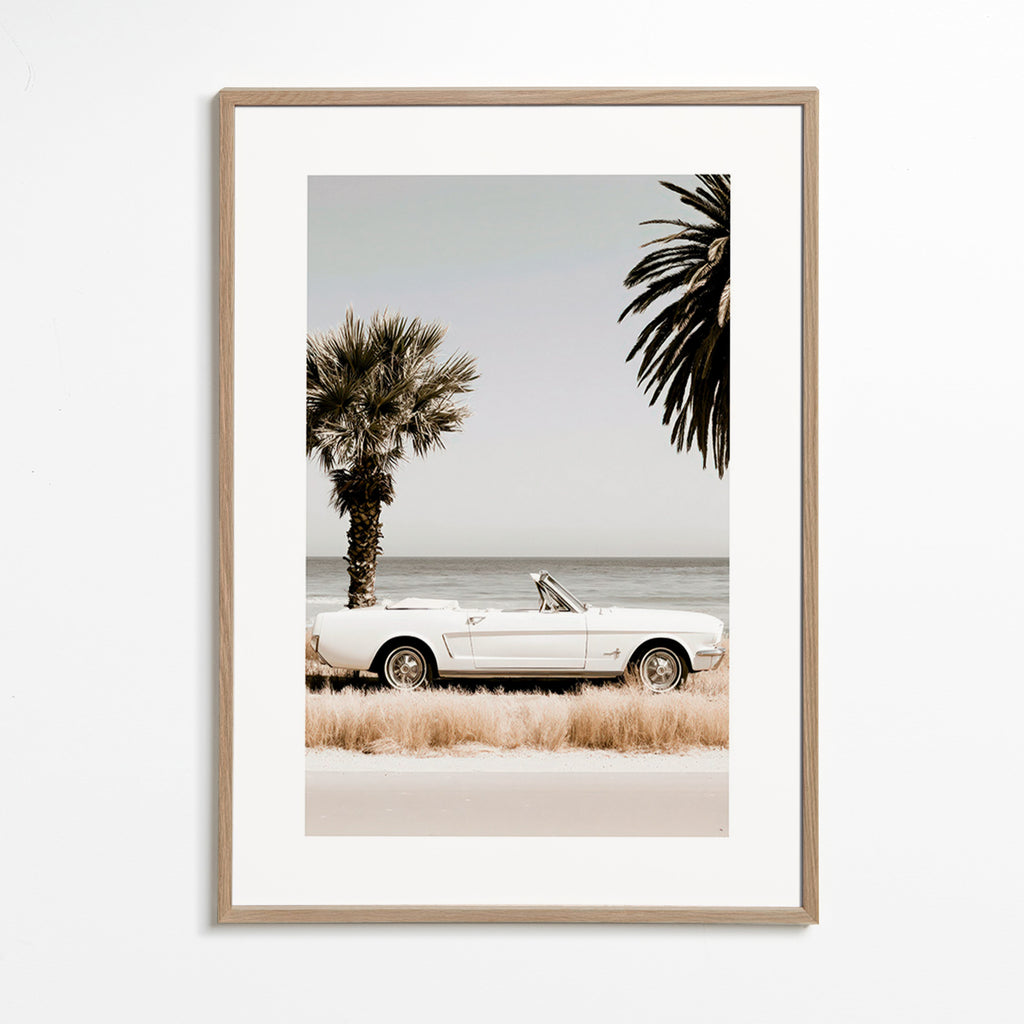 Vintage auto foto aan zee