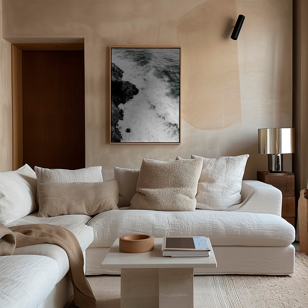 Landschap kunst: Atlantische rotsen in zwart-wit